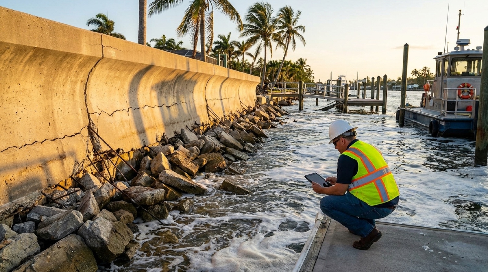 How to Assess Hurricane Damage to Your Seawall After a Storm