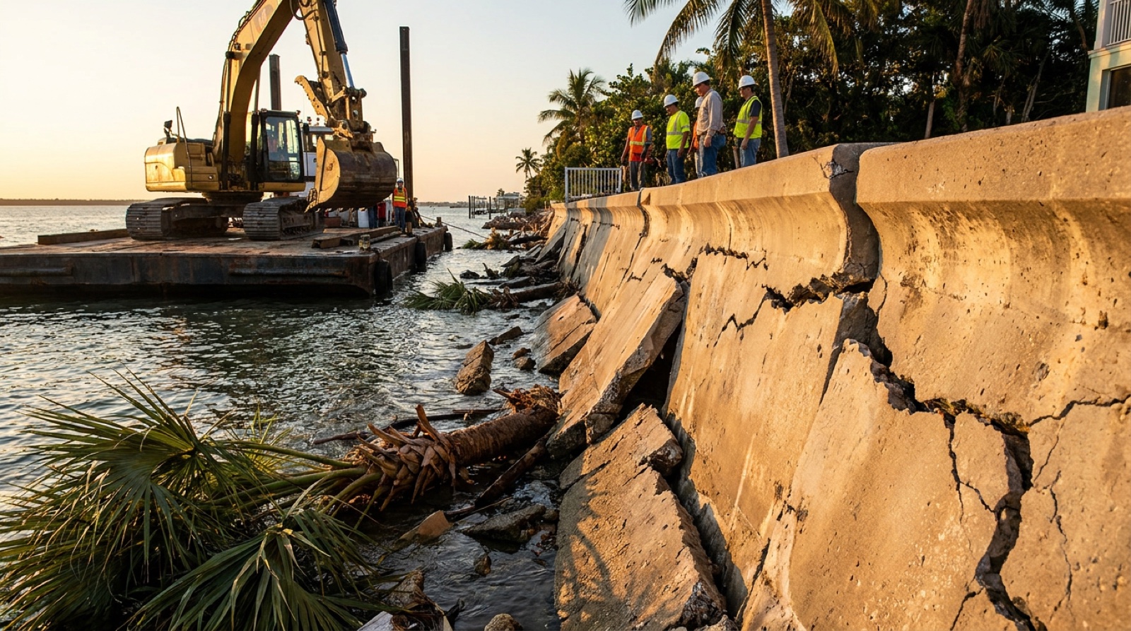 How to Assess Hurricane Damage to Your Seawall After a Storm